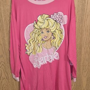 Barbie | Intimates &amp; Sleepwear | Pink Barbie Graphic Long Sleeve Sleep ...